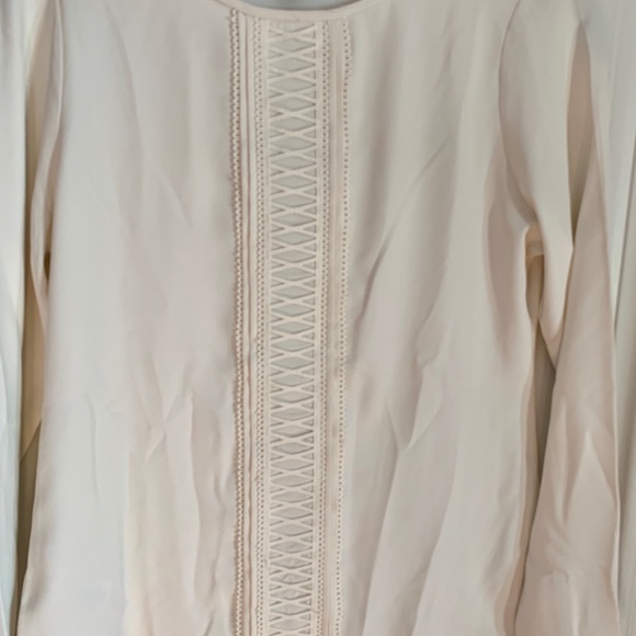 Ann Taylor Long Sleeve Cream Blouse - Picture 2 of 3
